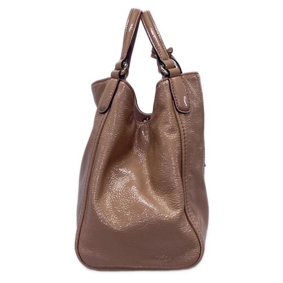 GUCCI Soho Pink Beige Patent Leather Tote Bag 390-081325 - Picture 4 of 12